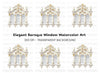 Ornate Triple Window Baroque Clipart Bundle
