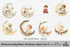 Baby on Moon Christmas Clipart Bundle