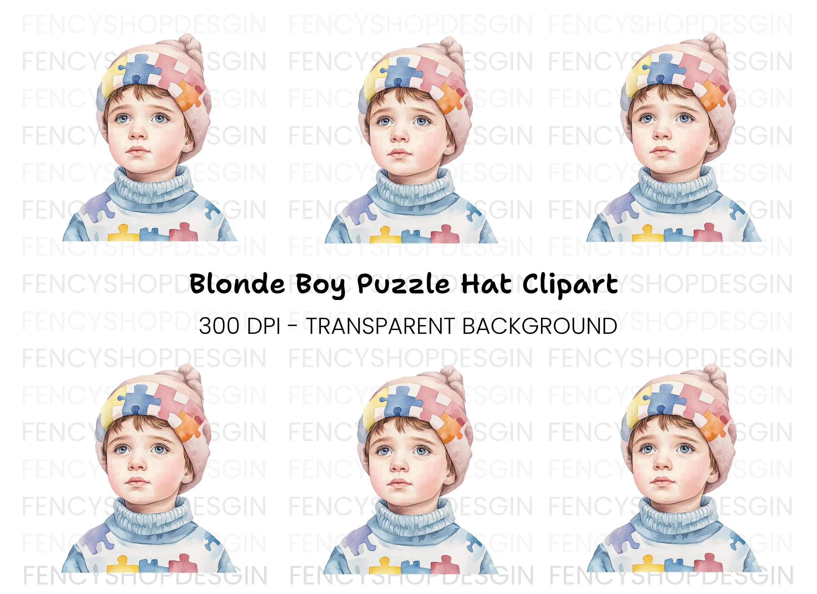 Autism Awareness Child Clipart Bundle