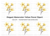 Delicate Yellow Floral Clipart Bundle
