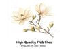 Magnolia Flower Clipart Bundle