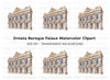 Ornate Baroque Palace Building Clipart Bundle
