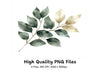 Elegant Green Gold Leaves Clipart Bundle