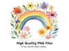 Vibrant Rainbow Floral Arch Clipart Bundle
