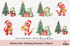 Holiday Dinosaur Clipart Bundle - CraftNest - Digital Crafting and Art