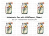 Flowers in Mason Jar Clipart Bundle