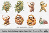 Cute Christmas Sloths Clipart Bundle