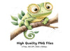 Cute Chameleon Clipart Bundle