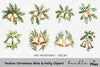 Festive Christmas Bells Holly Clipart Bundle