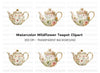 Floral Teapots Clipart Bundle