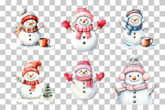 Adorable Christmas Snowman Clipart Bundle - CraftNest - Digital Crafting and Art