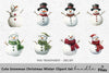 Cute Snowman Christmas Winter Clipart Bundle