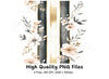Gold Black Floral Clipart Bundle