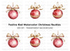 Red Christmas Baubles Clipart Bundle