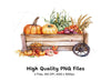 Autumn Harvest Market Cart Clipart Bundle