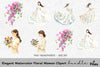 Elegant Floral Women Clipart Bundle