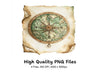 Vintage Compass Map Clipart Bundle