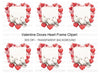 Doves and Hearts Valentine Frame Clipart Bundle