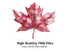 Jeweled Red Maple Leaves Clipart Bundle