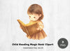 Child Reading Magic Book Clipart Bundle