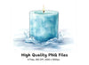 Ocean Wave Blue Candle Clipart Bundle