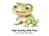 Charming Baby Chameleon Clipart Bundle
