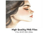 Elegant Female Profile Clipart Bundle