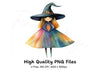Cute Little Witch Clipart Bundle