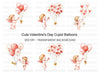 Cute Cupid with Heart Balloons Clipart Bundle