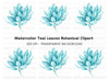 Blue Leaves Branch Clipart Bundle