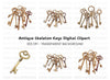 Vintage Key Clipart Bundle