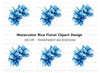 Blue Magnolia Flowers Clipart Bundle