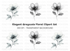 Elegant Black and White Floral Clipart Bundle