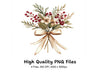 Christmas Floral Bouquets Clipart Bundle