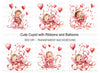 Playful Cupid with Ribbons Clipart Bundle