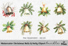Christmas Bells and Holly Clipart Bundle