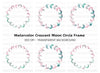 Moon Phase Wreath Clipart Bundle