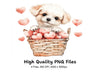 Cute Puppies with Hearts Clipart Bundle