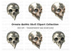 Ornate Bird Skull Clipart Bundle