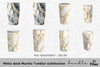White Gold Marble Tumbler Clipart Bundle