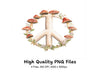 Mushroom Peace Sign Clipart Bundle