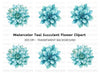 Blue Dahlia Flower Clipart Bundle