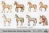 Floral Horses Clipart Bundle