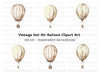 Vintage Hot Air Balloon Clipart Bundle