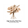 Elegant Sepia Floral Bouquet Clipart Bundle