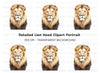 Regal Lion Head Clipart Bundle