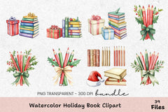 Holiday Book Clipart Bundle - CraftNest - Digital Crafting and Art