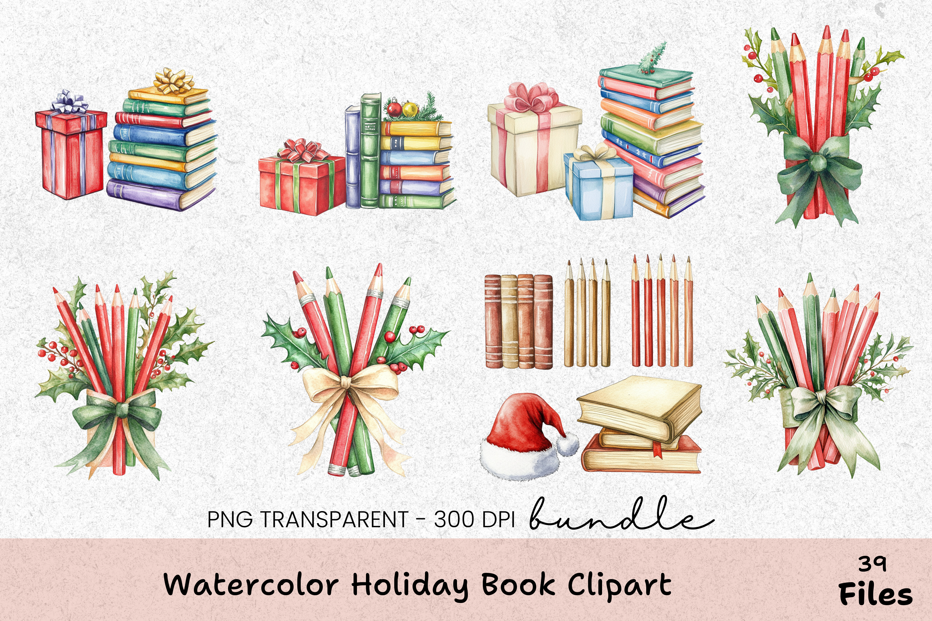 Holiday Book Clipart Bundle