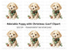 Cute Puppy Christmas Scarf Clipart Bundle