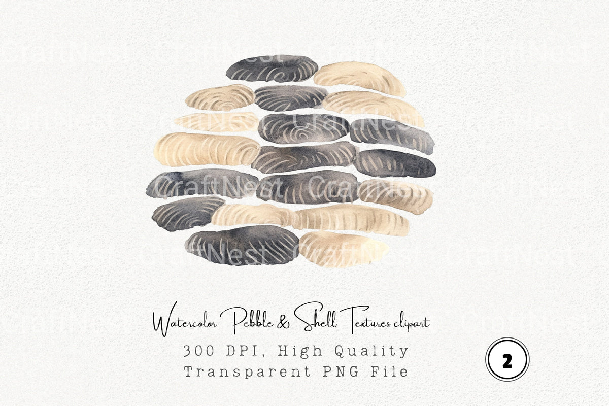 Pebble Shell Textures Clipart Bundle